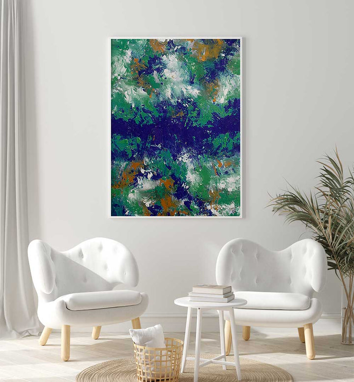 Vibrant BLU BOUQUET, ABSTRACT PAINTINGS brighten modern decor, adding artistic flair to any space. Perfect for home decor.