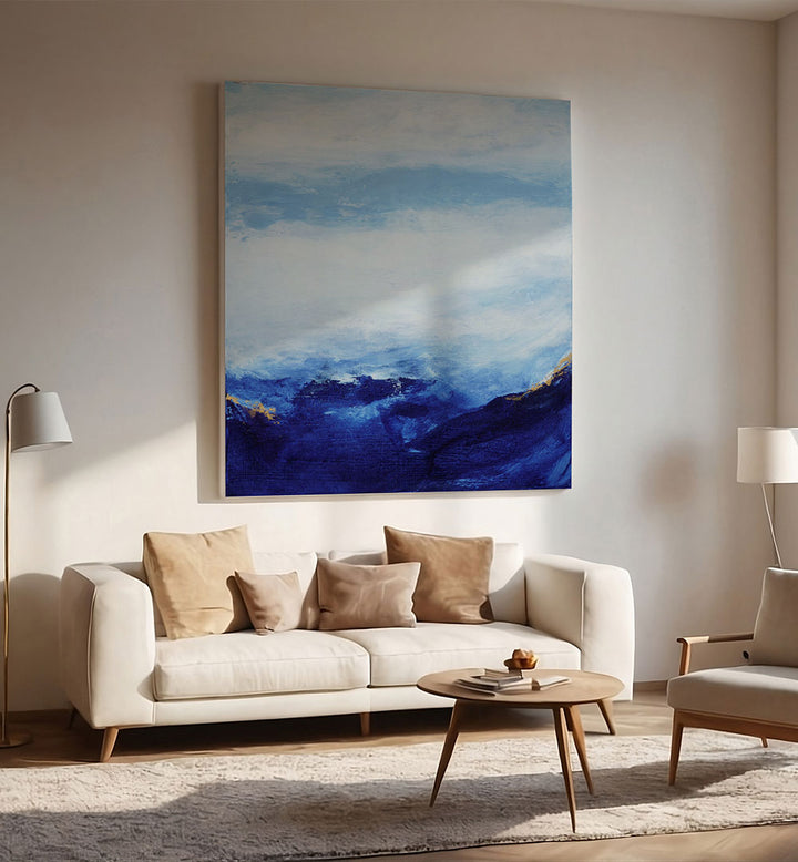BLUE AND WHITE LANDSCAPE , ABSTRACT PAINTINGS