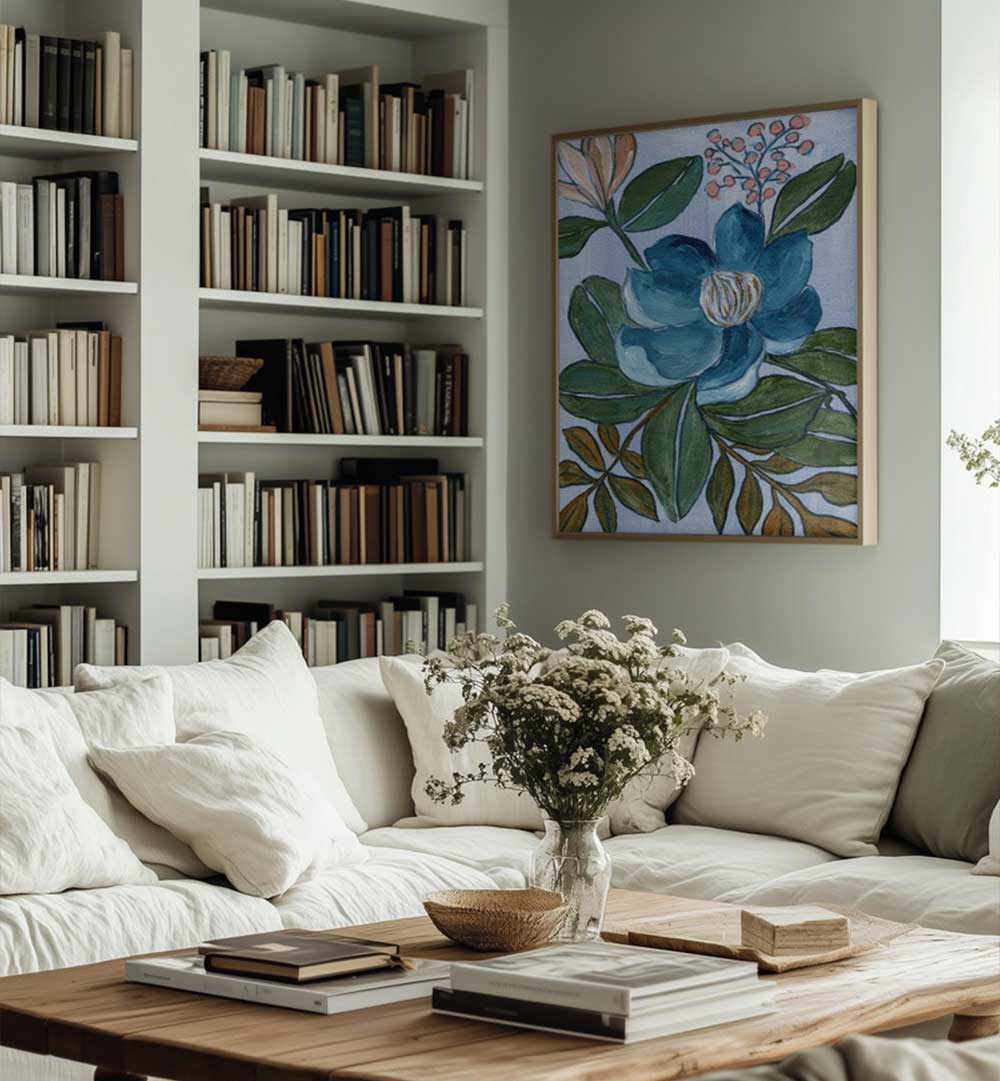 BLUE BLOSSOM , FLORAL FLOWER PAINTINGS