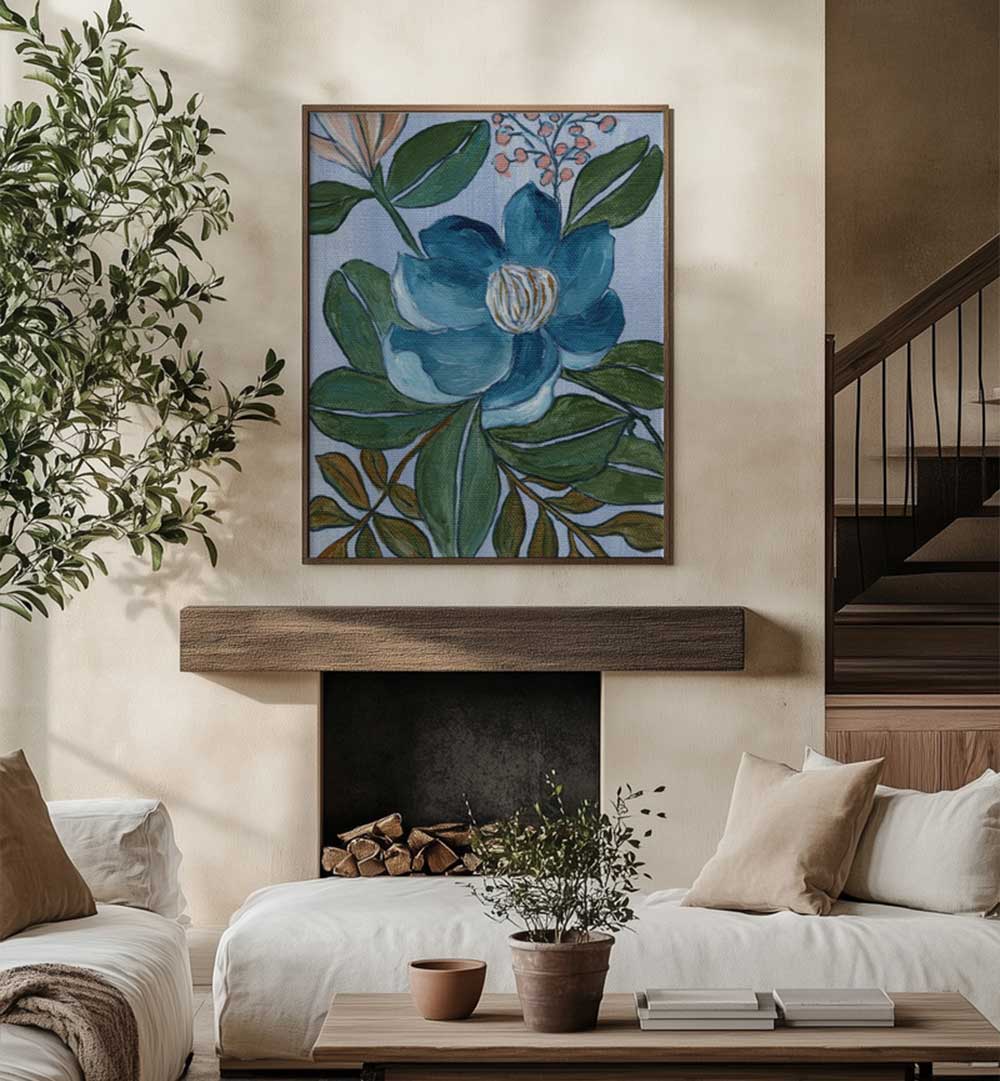 BLUE BLOSSOM , FLORAL FLOWER PAINTINGS