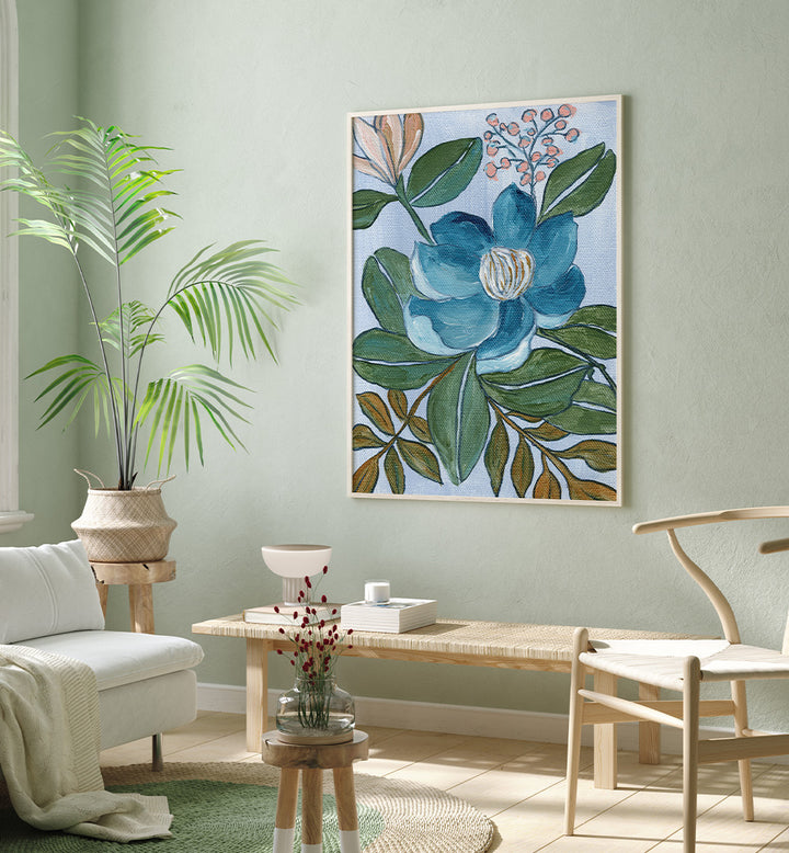 BLUE BLOSSOM , FLORAL FLOWER PAINTINGS