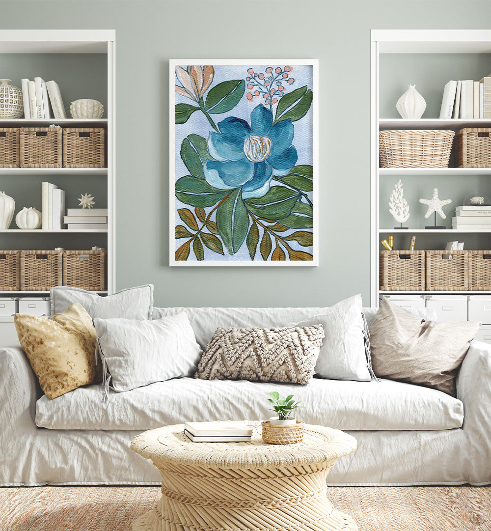 BLUE BLOSSOM , FLORAL FLOWER PAINTINGS
