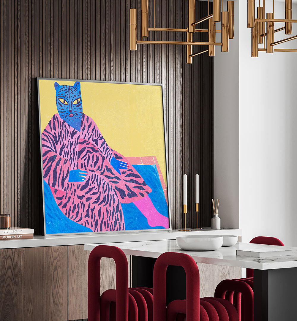 BLUE CAT PINK STRIPES V