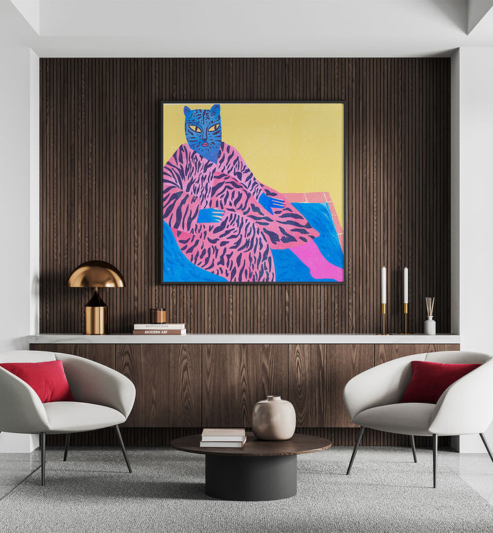 BLUE CAT PINK STRIPES V