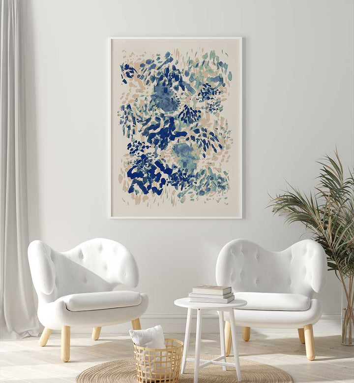 Brighten your decor with BLUE CORAL GARDEN, ABSTRACT PAINTINGS, featuring vibrant hues and intricate textures.