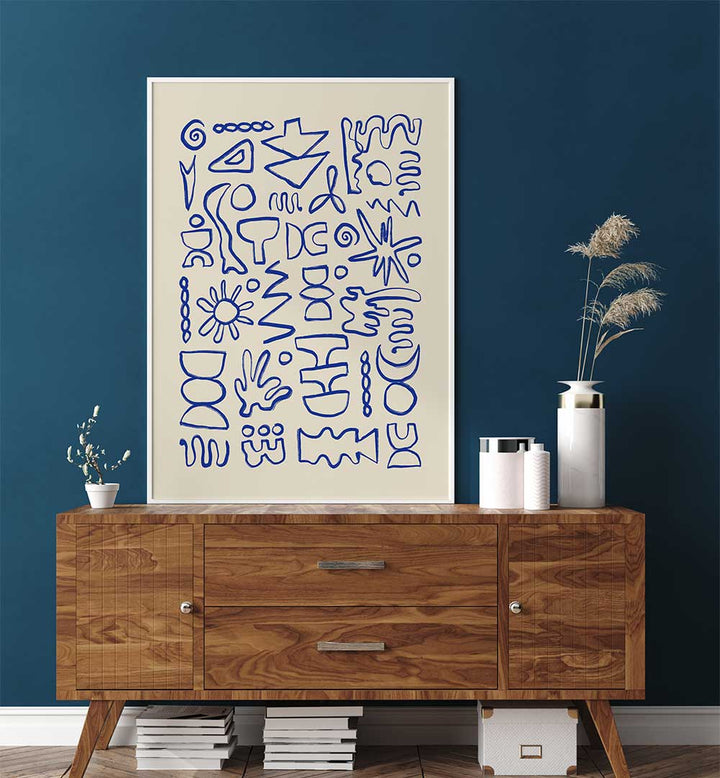 BLUE DOODLES , DOODLE ART PAINTINGS