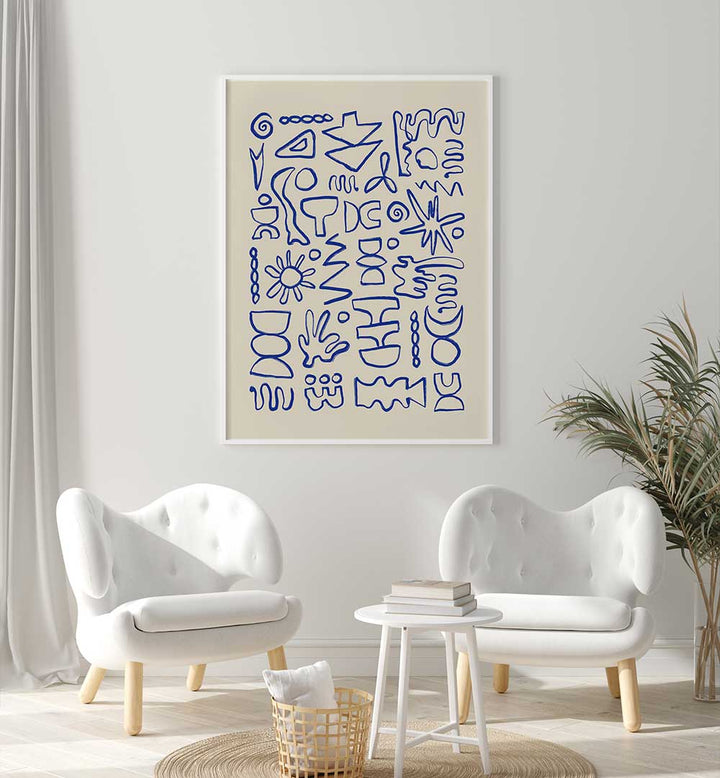 BLUE DOODLES , DOODLE ART PAINTINGS