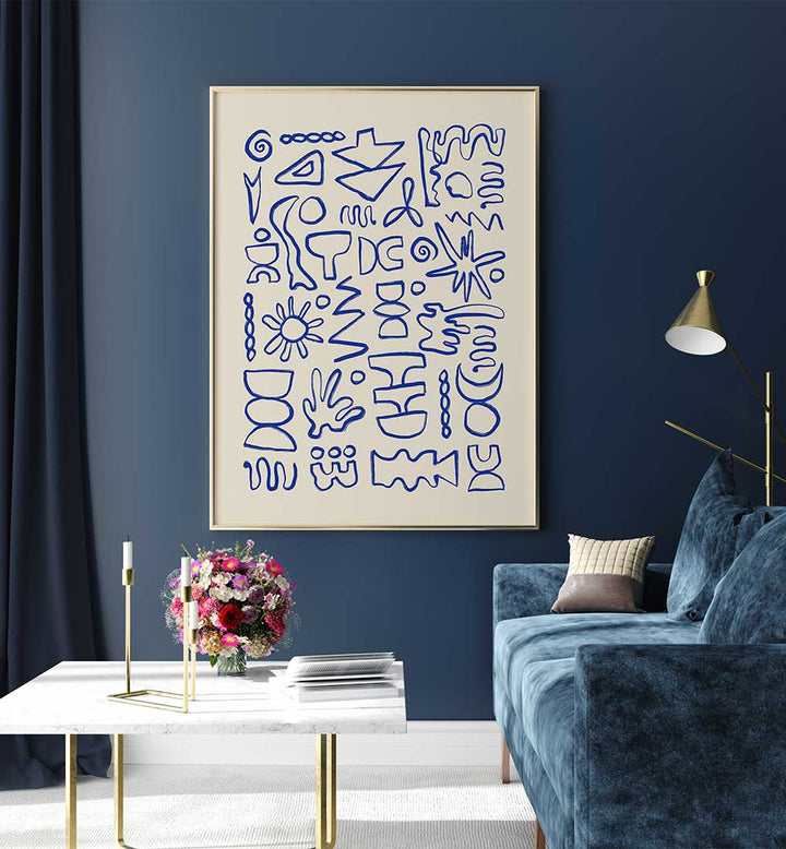 BLUE DOODLES , DOODLE ART PAINTINGS