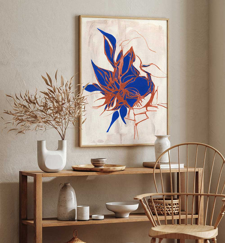 BLUE FLORAL ELEGANCE III , ORGANIC FORMS