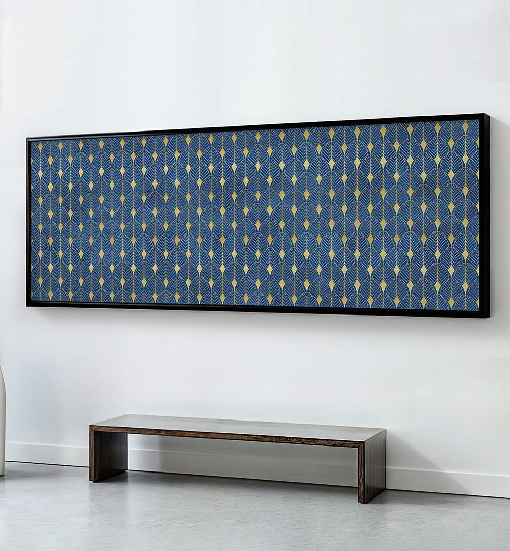 BLUE GOLD ART DECO , PANORAMIC ART