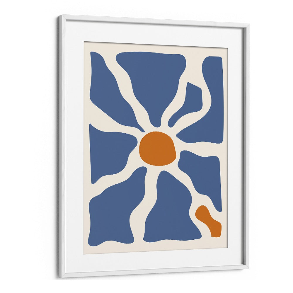 Blue lagoon I Boho  Art Artwork in White Frame With Mount