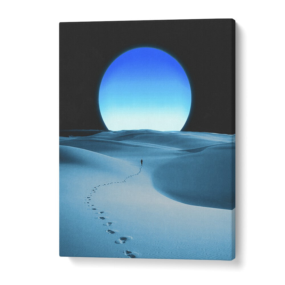 Blue Moon Surreal Painting Artwork in Gallery Wrap
