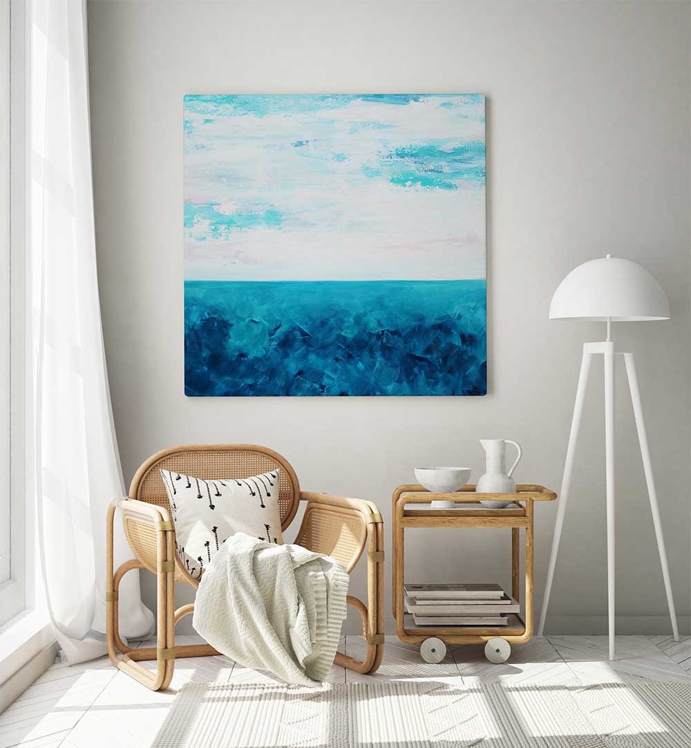 BLUE OCEAN AND A CLOUDY SKY , ABSTRACT PAINTINGS