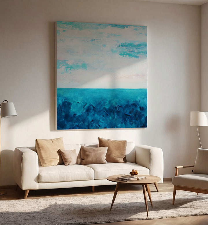 BLUE OCEAN AND A CLOUDY SKY , ABSTRACT PAINTINGS