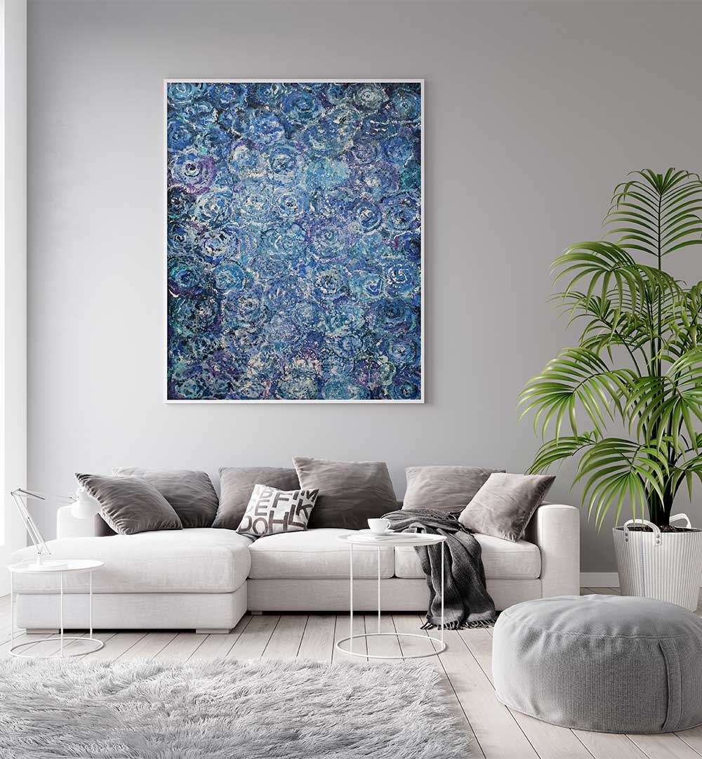 BLUE ROSES , FLORAL FLOWER PAINTINGS
