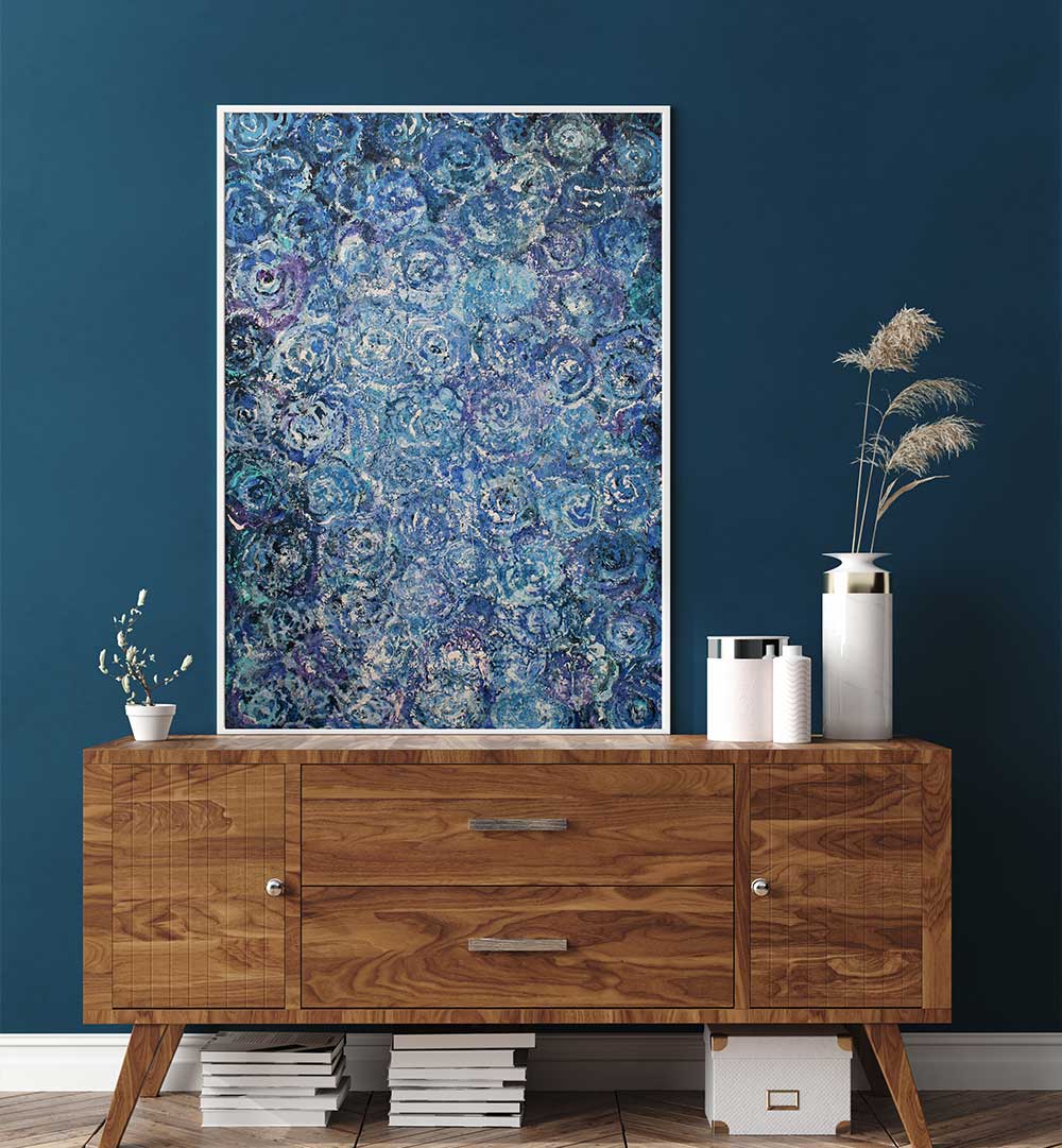 BLUE ROSES , FLORAL FLOWER PAINTINGS