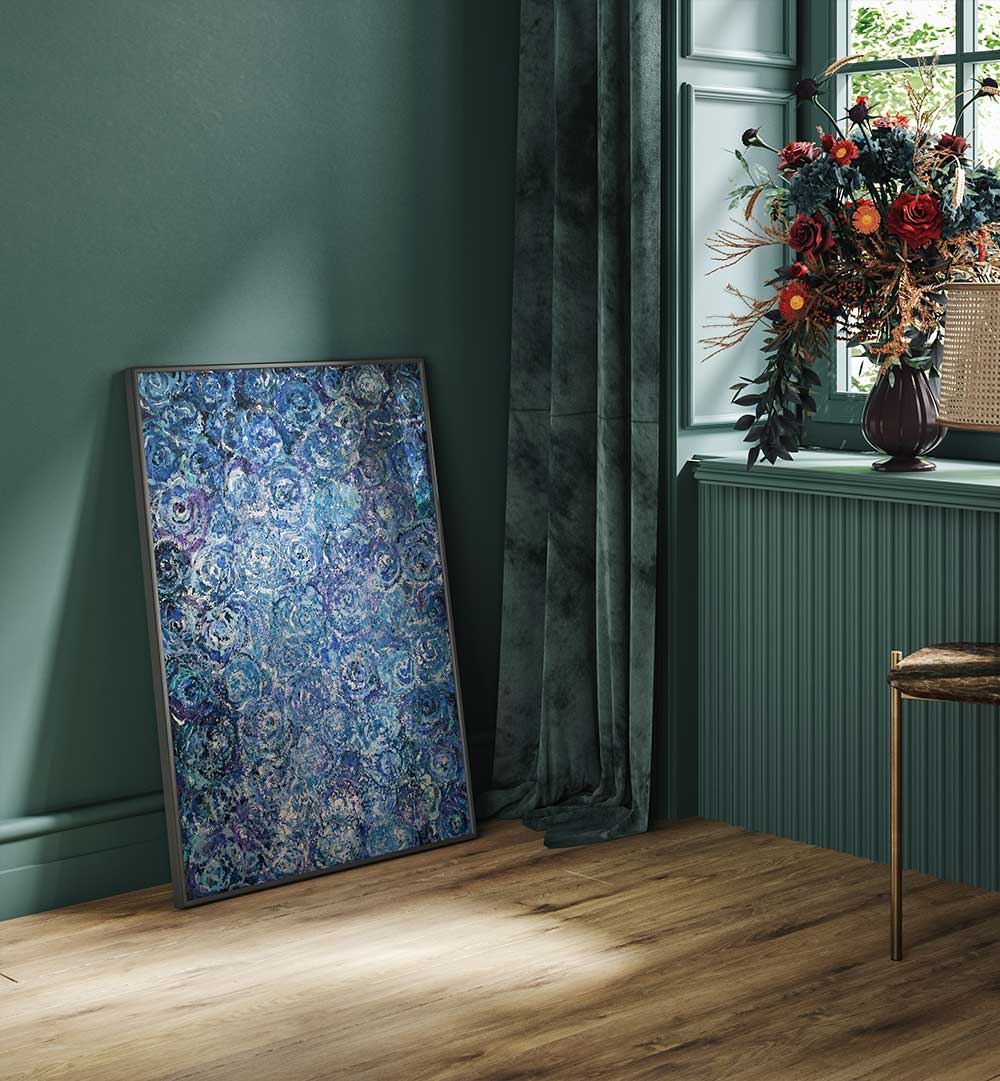 BLUE ROSES , FLORAL FLOWER PAINTINGS