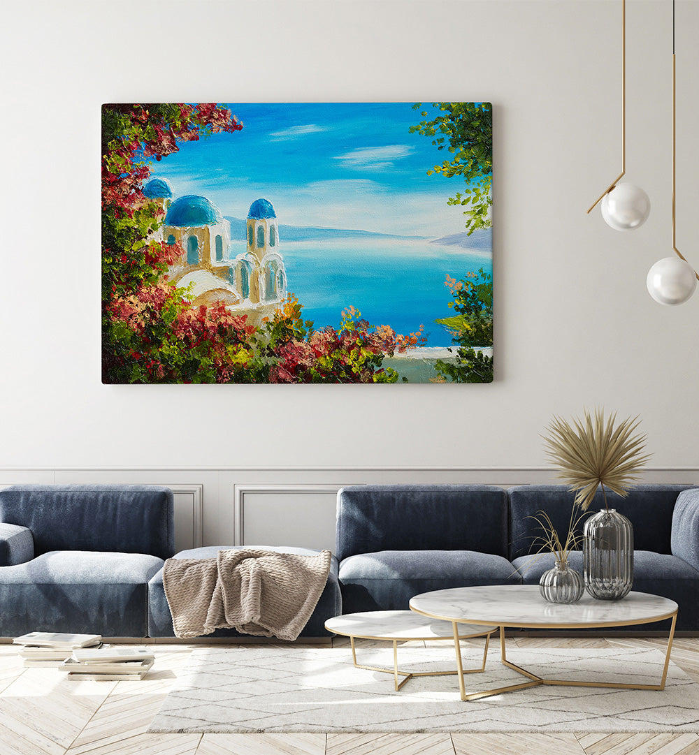 BLUE AND WHITE SANTORINI PALETTE III , VINTAGE EUROPEAN PAINTINGS