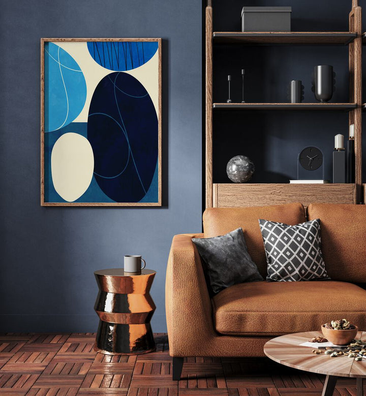 BLUE SHAPES PLAY III BY ANA RUT BRE ABSTRACT ART, ABSTRACT PAINTING