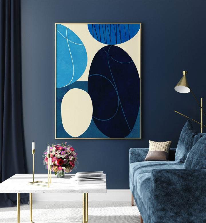 BLUE SHAPES PLAY III BY ANA RUT BRE ABSTRACT ART, ABSTRACT PAINTING