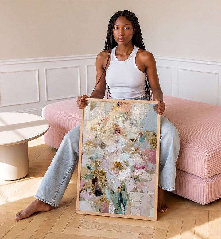 BLUSH GOLD ABSTRACT FLOWERS