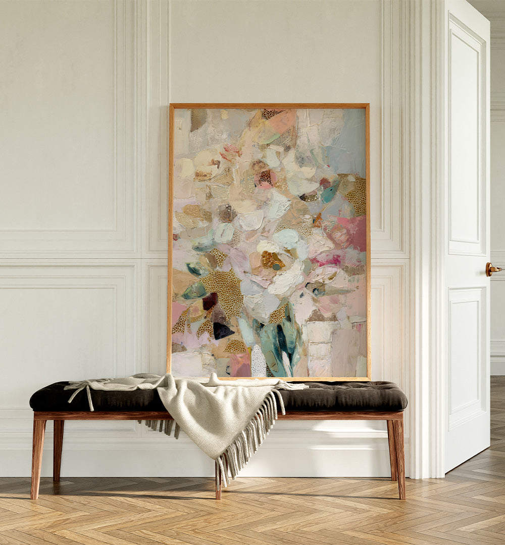BLUSH GOLD ABSTRACT FLOWERS