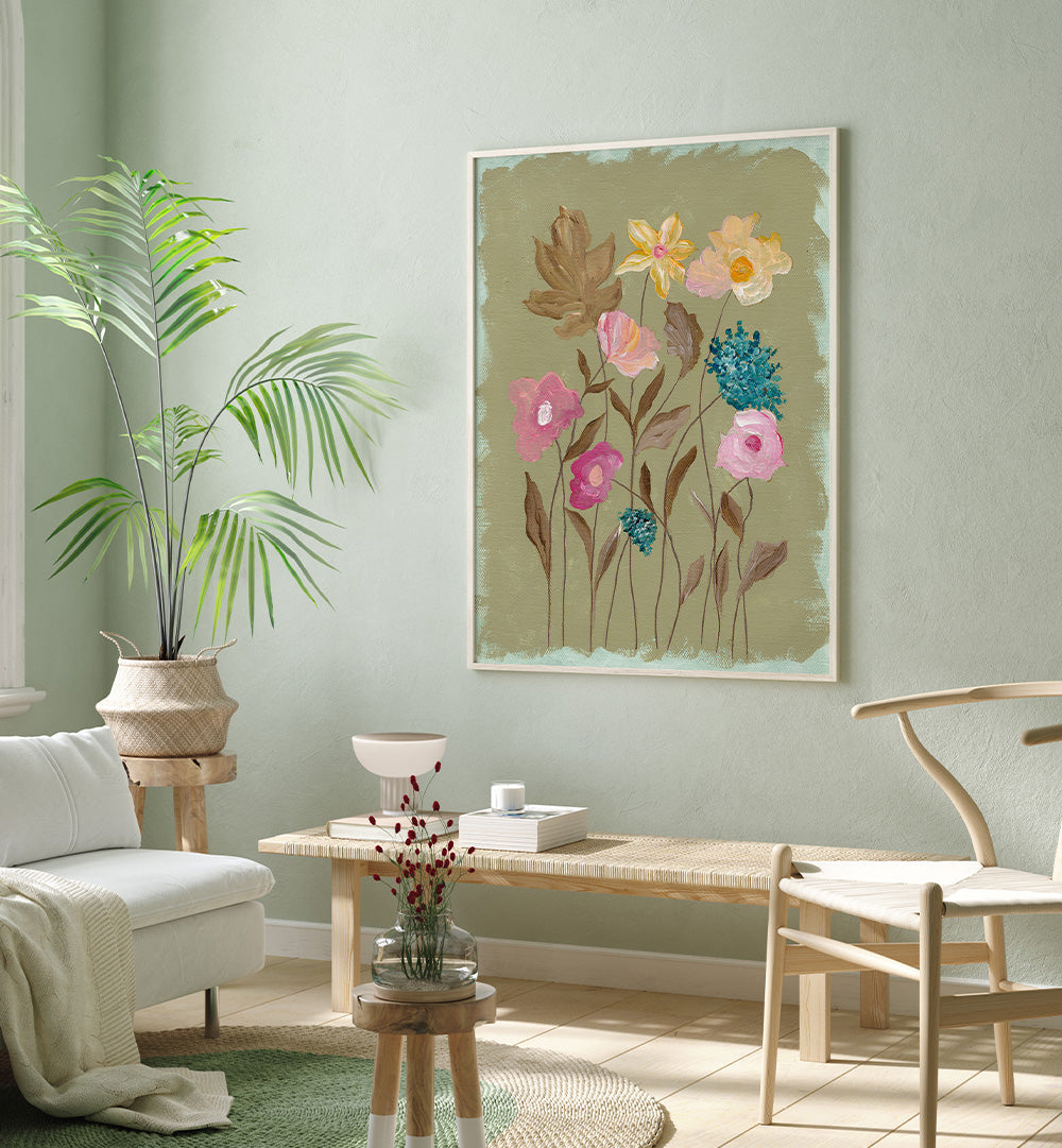 BLUSH IN BLOOM II , FLORAL FLOWER PAINTINGS