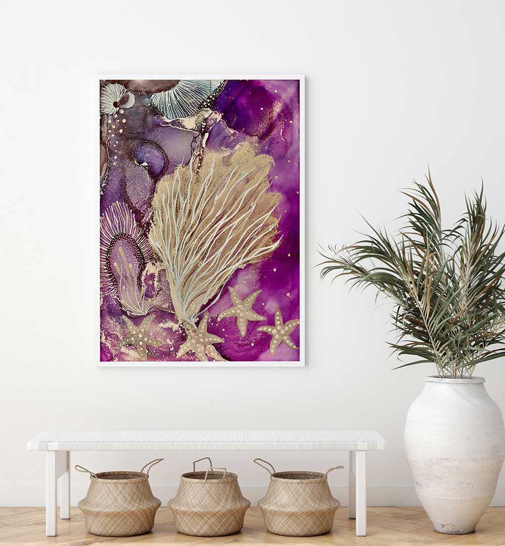 Stunning Blushing Reef Beach Paintings bring serene coastal beauty into your home decor, perfect for nature lovers.