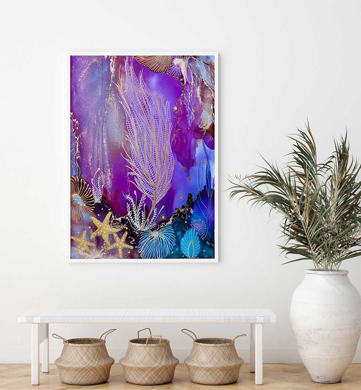 Vibrant BLUSHING REEF II, BEACH PAINTINGS add a coastal retreat feel to your home decor, showcasing stunning marine colors.