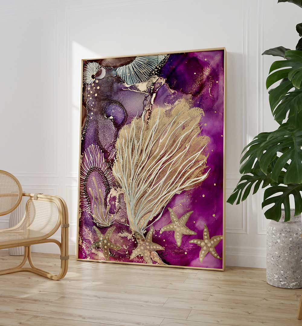 Vibrant BLUSHING REEF, BEACH PAINTINGS showcasing coastal beauty, perfect for enhancing your serene living space.