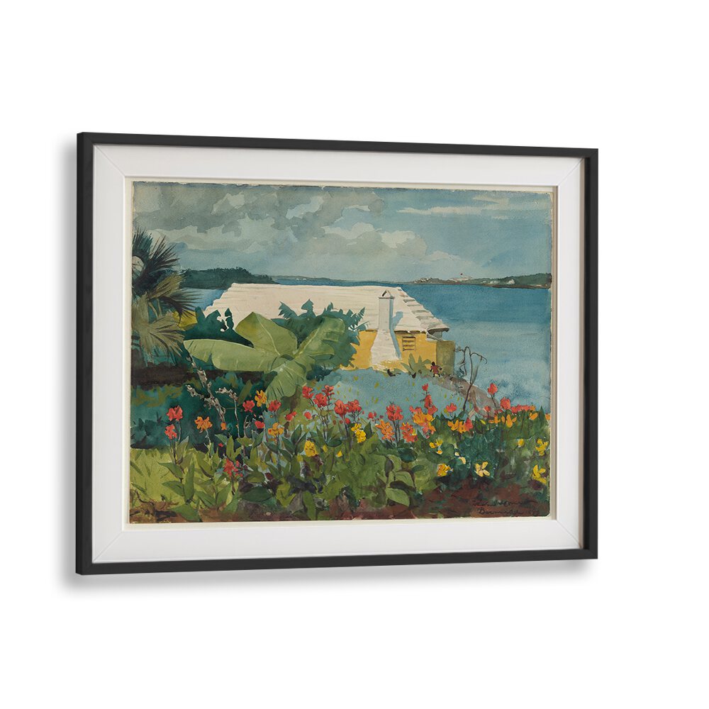 FLOWER GARDEN AND BUNGALOW , VINTAGE PAINTINGS