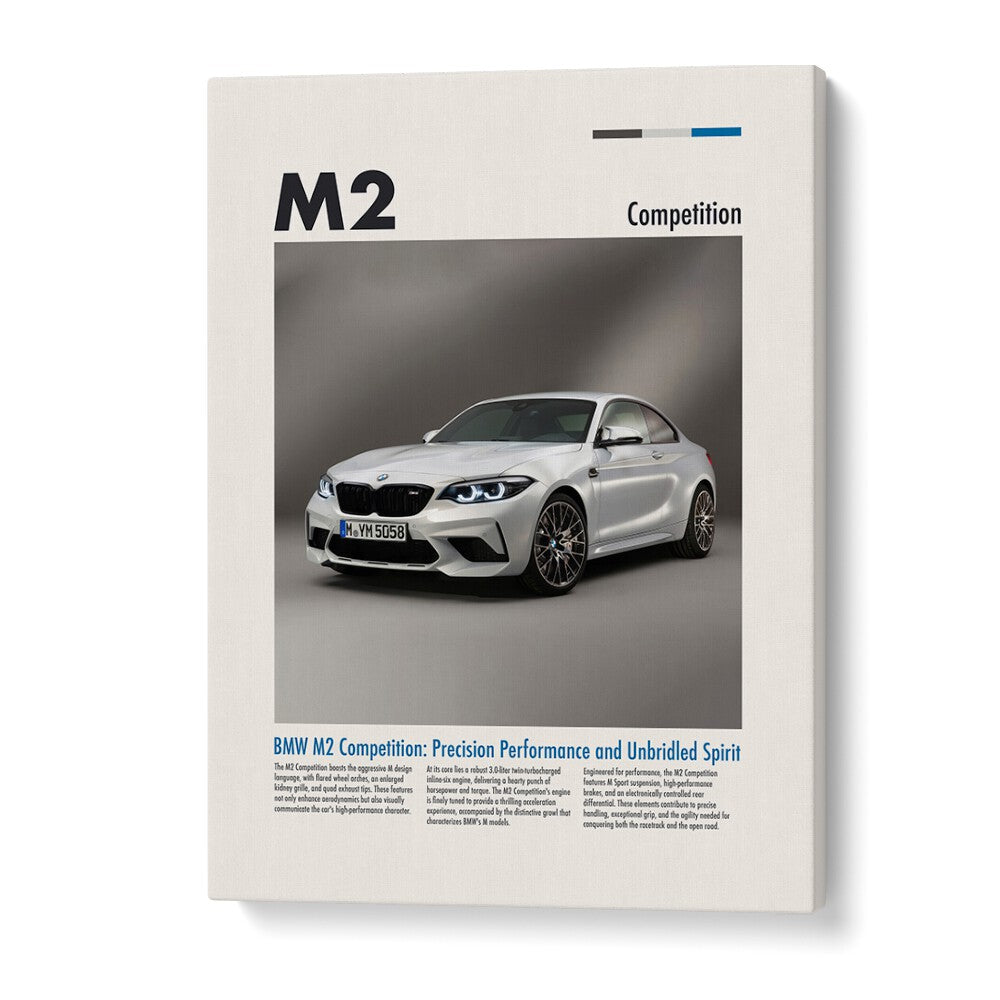 BMW M2 Competition Car Posters Automotive Wall Art Prints in Gallery Wrap