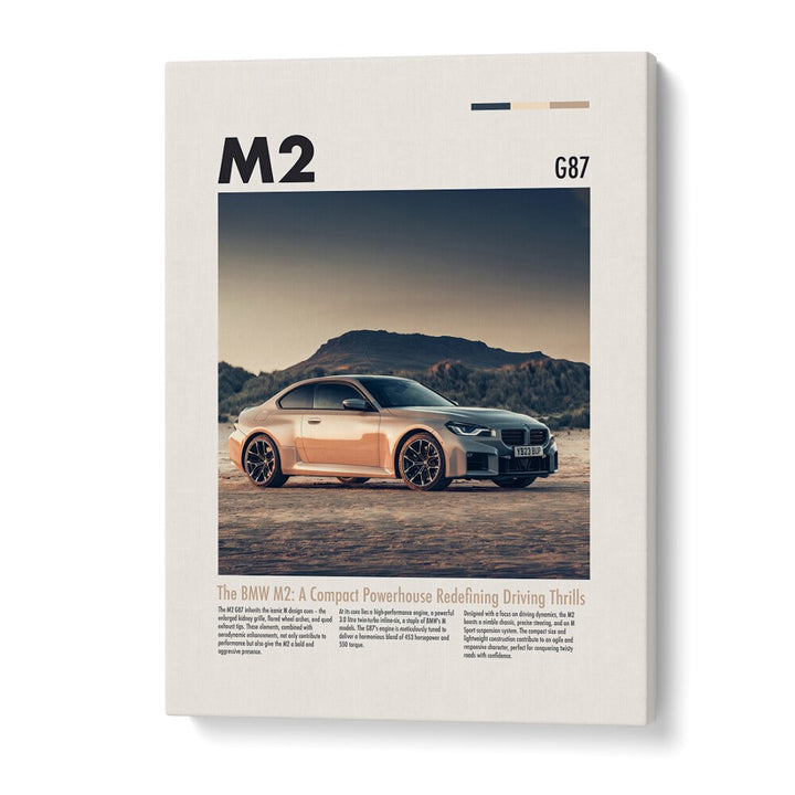 BMW M2 G87 Car Posters Automotive Wall Art Prints in Gallery Wrap