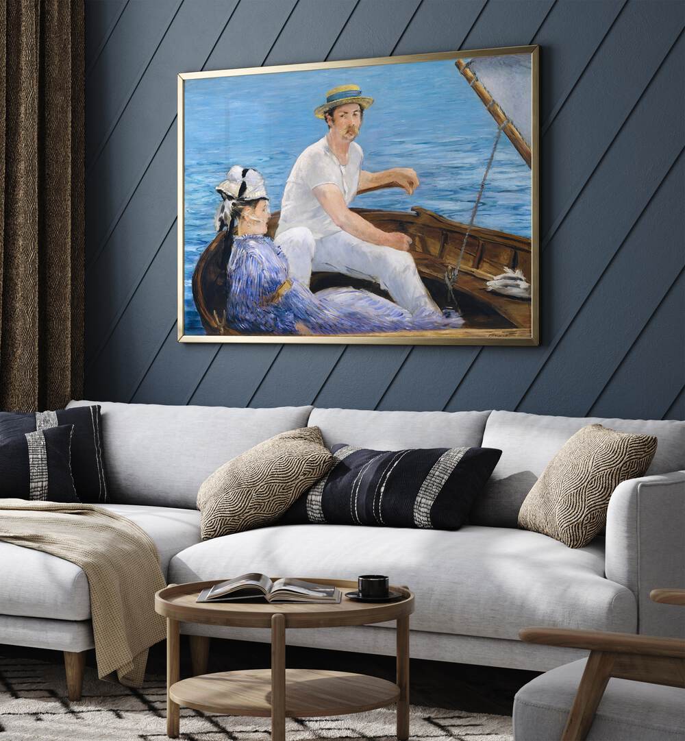 BOATING (1874)  , VINTAGE PAINTINGS