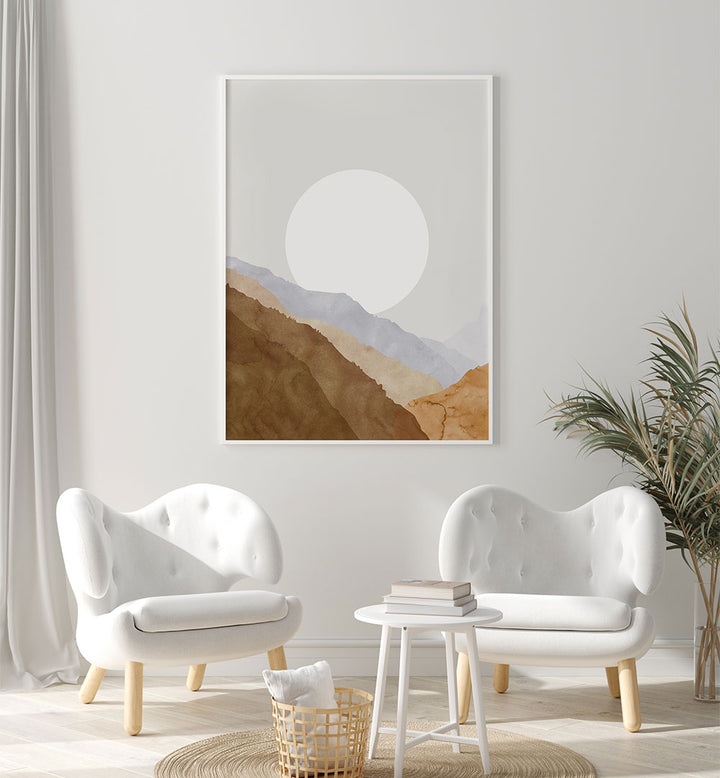 BOHO MOON AND MOUNTAINS , LANDSCAPE PAINTINGS