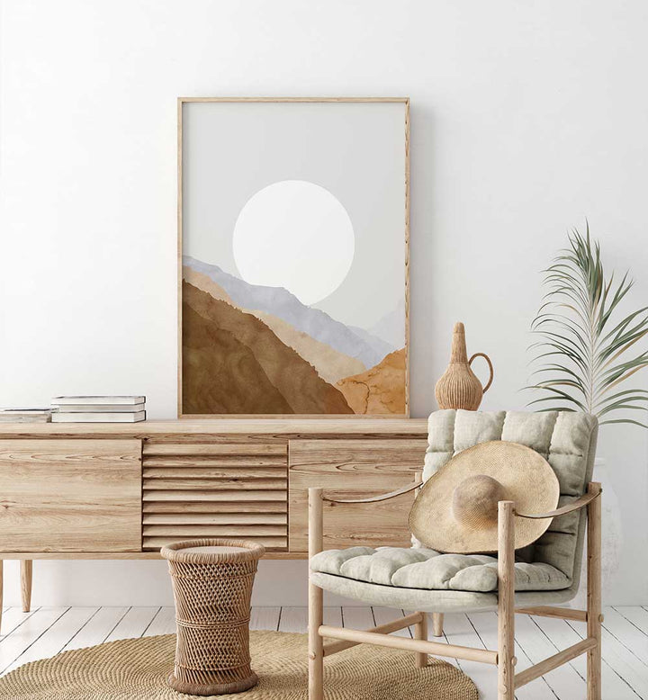 BOHO MOON AND MOUNTAINS , LANDSCAPE PAINTINGS