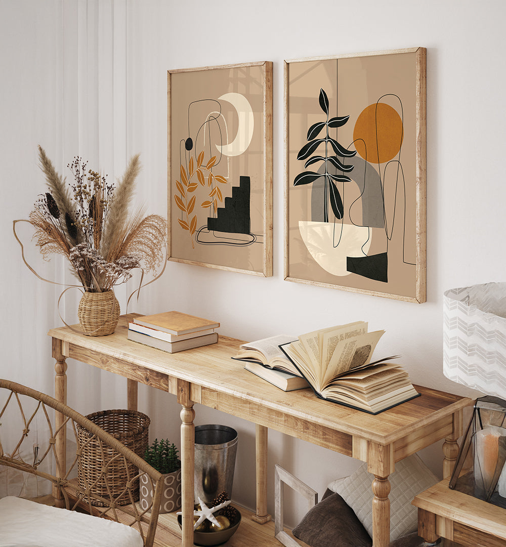 BOHO OASIS , SET OF 2 PAINTINGS
