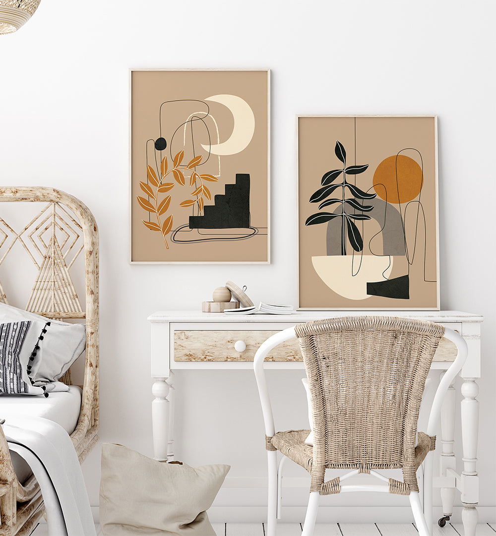 BOHO OASIS , SET OF 2 PAINTINGS