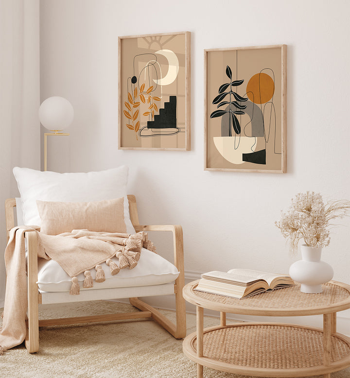 BOHO OASIS , SET OF 2 PAINTINGS