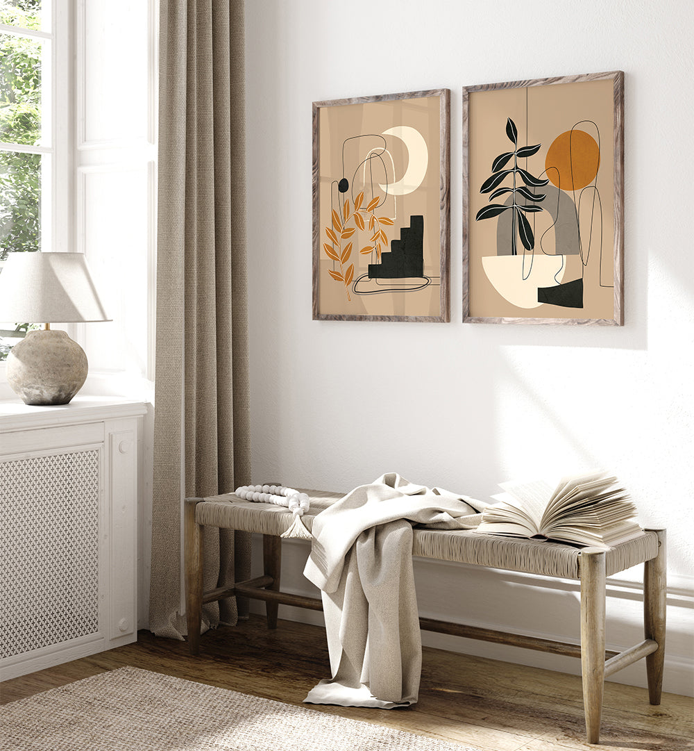 BOHO OASIS , SET OF 2 PAINTINGS