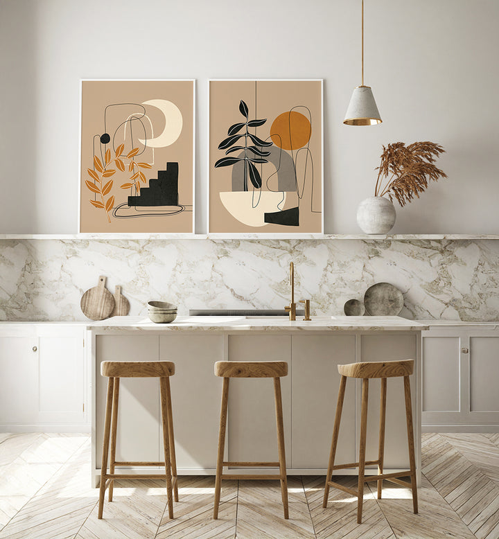 BOHO OASIS , SET OF 2 PAINTINGS