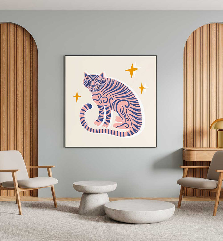 BOHO TIGER , KIDS ROOM PAINTINGS