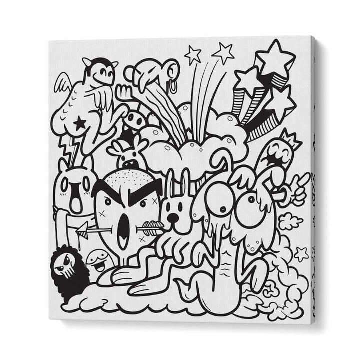 Boom Chaos Doodle Art Artwork in Gallery Wrap