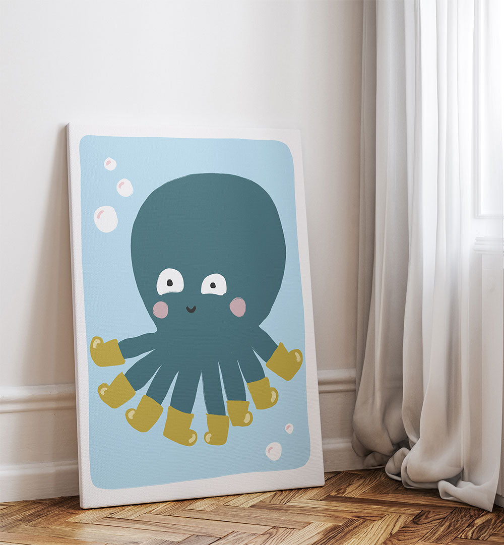 BOOTED OCTOPUS FUN , KIDS ROOM PAINTINGS