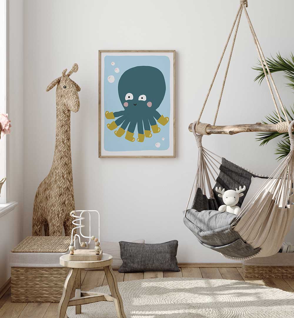 BOOTED OCTOPUS FUN , KIDS ROOM PAINTINGS