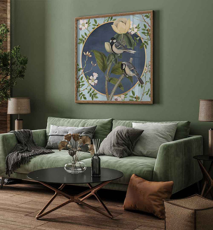 BOTANICAL COLLAGE WITH BIRDS , ANIMAL PAINTINGS