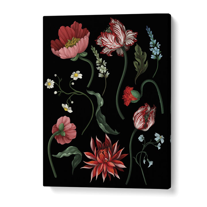 Botanical Victorian Flowers Botanical Art Print Artwork in Gallery Wrap