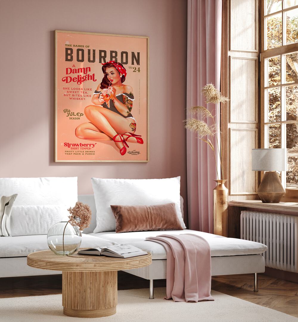 Bourbon Girl, Bar art adds vintage charm to your space, perfect for lounges and cafes. Elevate your decor today!