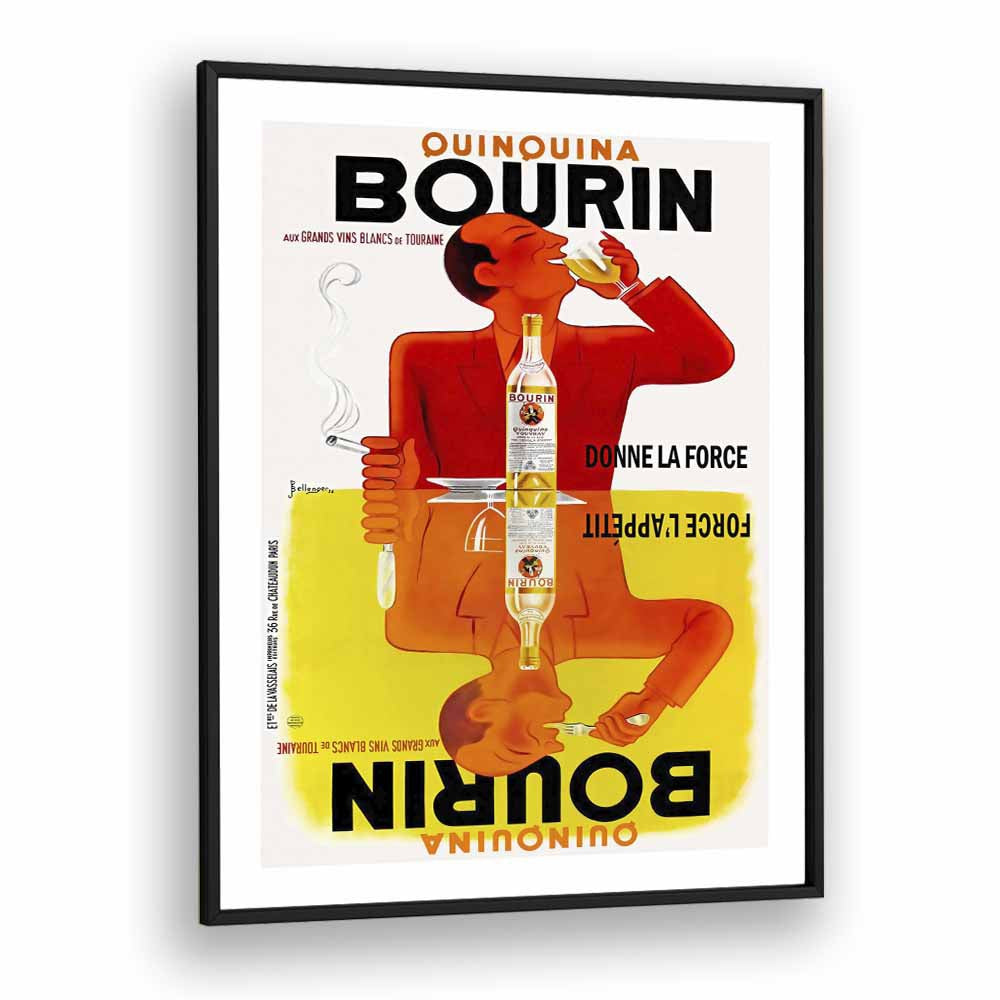 Bourin Bar & Cafe Artwork in Black Plain Frame