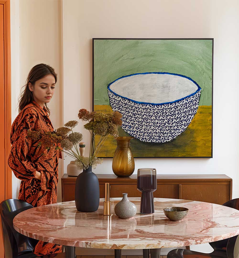 Stylish Bowl for Sister Kitchen Posters enhancing a chic dining space with artistic flair and vibrant decor.